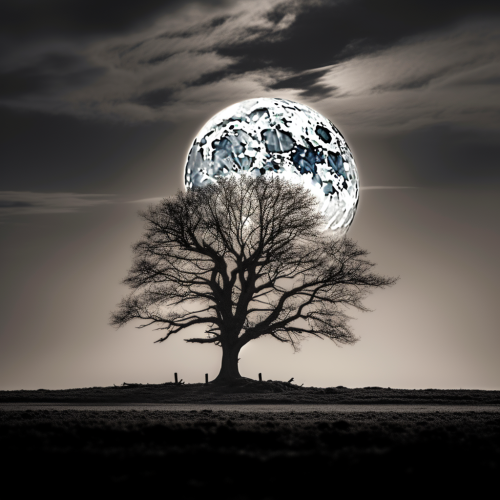 Stunning full moon in the night sky