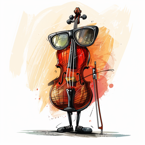 Funky Retro Violin Caricature