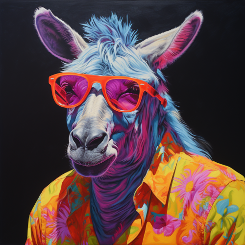 Donkey in Sunglasses and Hawaiian Shirt