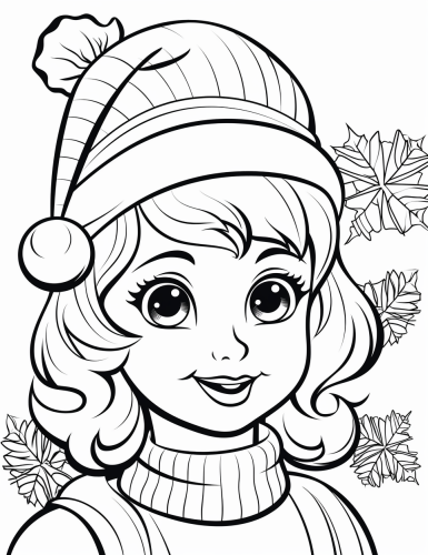 Funny Christmas cartoon coloring pages for kids