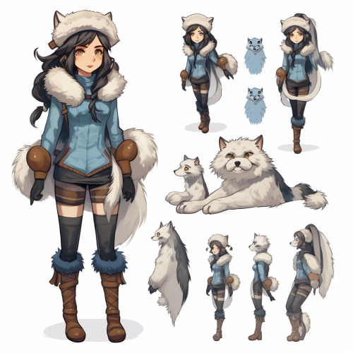 Anime-style icy explorer fursona