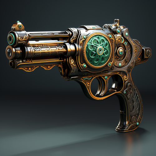 Futuristic laser pistol illustration