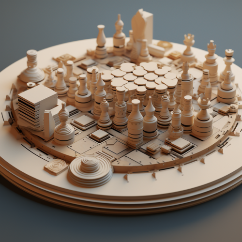 Futuristic chess board with advanced gameplay