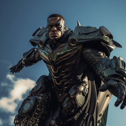 Futuristic African American Batman in Robotics Costume