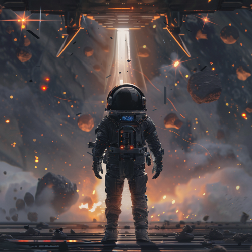 Astronaut spaceship launch image