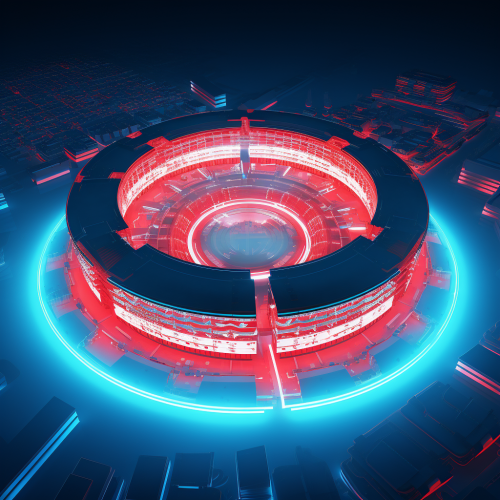 Bird's eye view of circular stadium