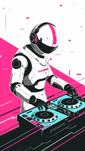 futuristic electronic music event poster