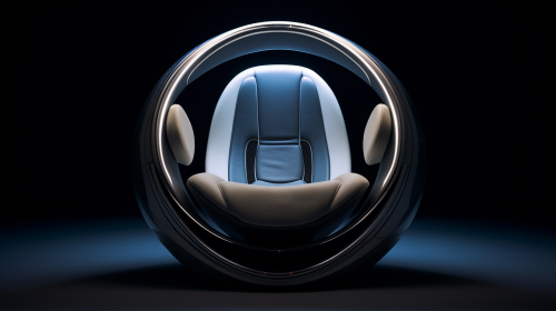 Futuristic geometric car seat in opera concert