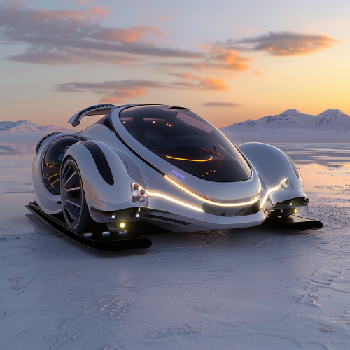 futuristic hover car rally hypercar