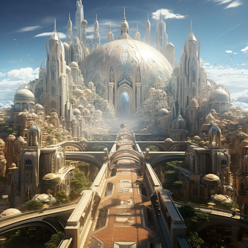 Futuristic Morrocan High Fantasy Cityscape Futuristic Morrocan High Fantasy Cityscape