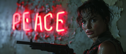 Futuristic rebel ready for action