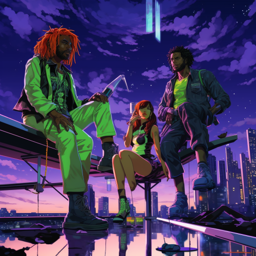 Group enjoying rooftop bar with pool