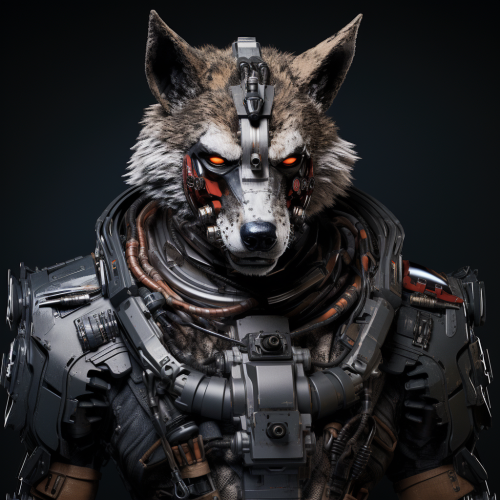 Futuristic hyena superhero suit