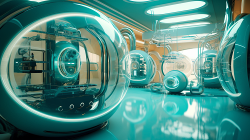 Futuristic Teal Object with Vibrant Details