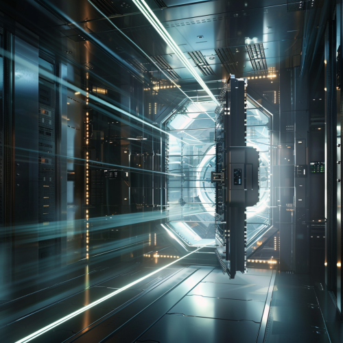 Cybersecurity Futuristic Tech Vault Door