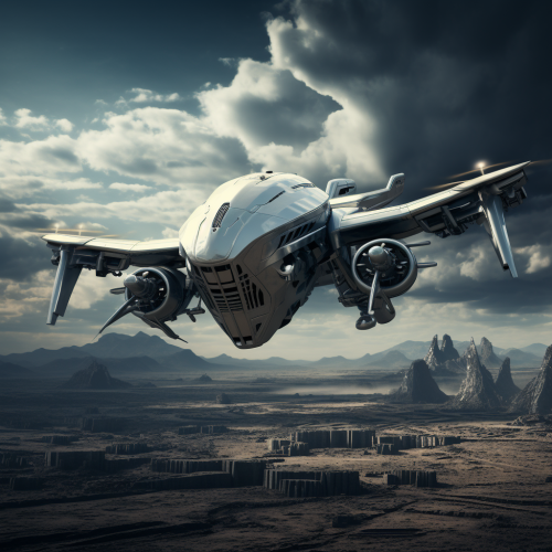 Futuristic warfare drone missile image