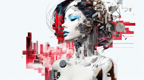 Futuristic Magazine Cutout Collage Art Futuristic Magazine Cutout Collage Art