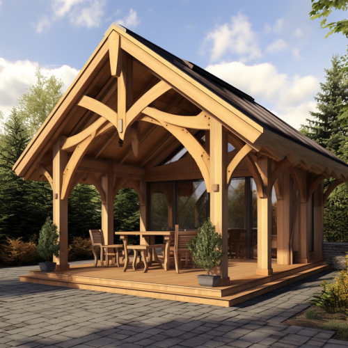 Beautiful gable pergola in garden