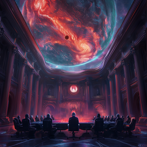 Cyberpunk Senate Meeting Universe View