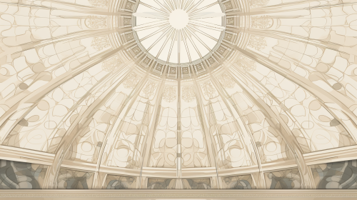 Architectural blueprint of Galleria's iconic dome and flooring