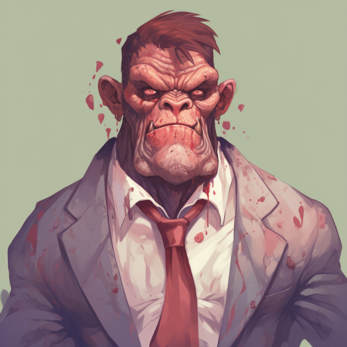 gangster ape portrait male