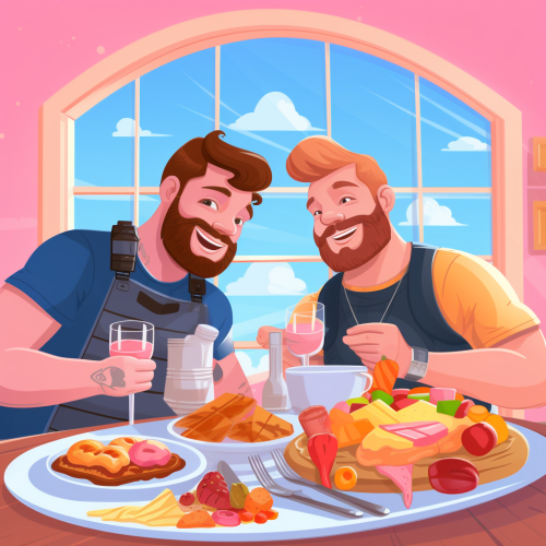 Gay Brunch Clipart Cartoon Style