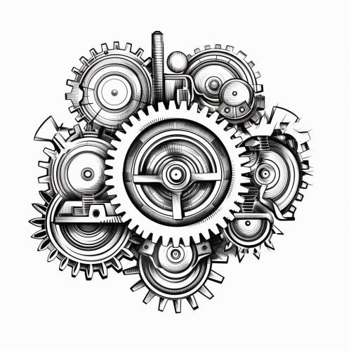 Detailed gear and checkmark illustration for productivity