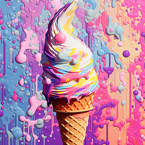 Scrumptious gelato in 8-bit mosaic