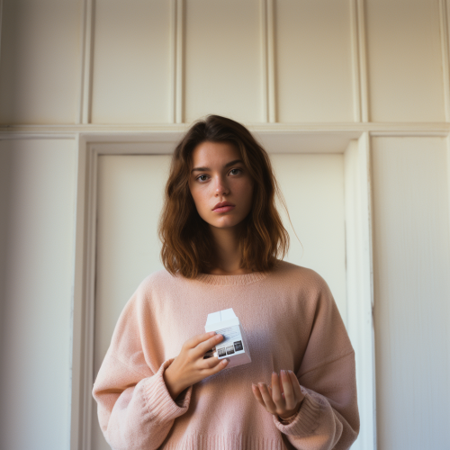 Attractive Gen Z woman with suppository medication