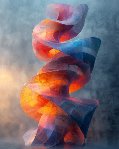 Geometric Abstract Pastel Layered Pieces