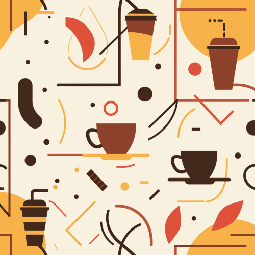 Geometric coffee pattern illustration design