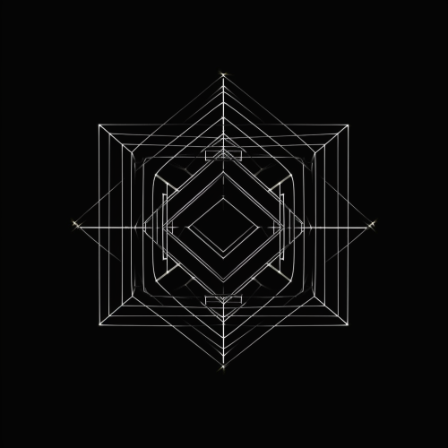 Neon logo on black background