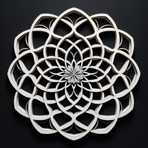 Geometric masterpiece for laser engraving on black and white materials