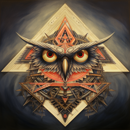 Geometric ophanim with mesmerizing eyes and wings