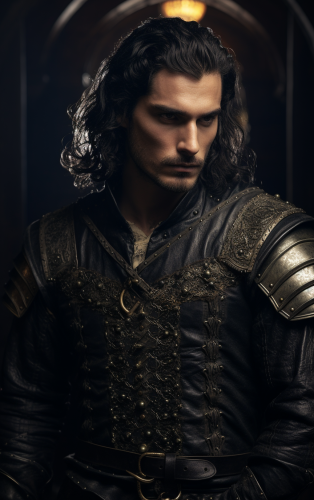 Henry Cavil as Geralt of Rivia in black hair