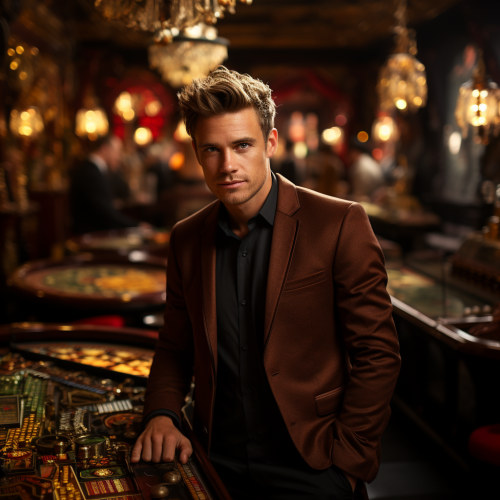 Young German guy in casino