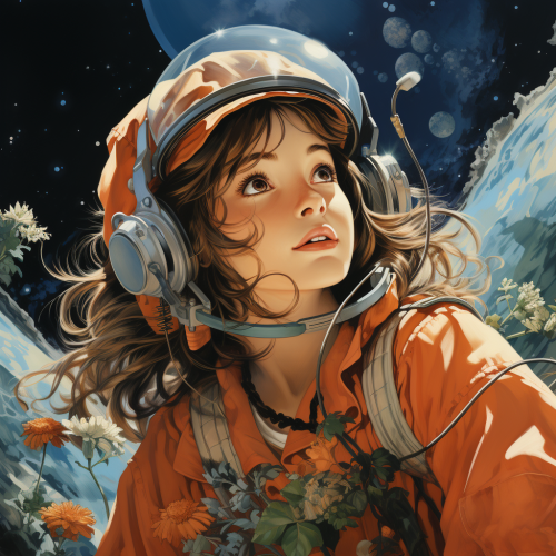 Ghibli-inspired space corner artwork