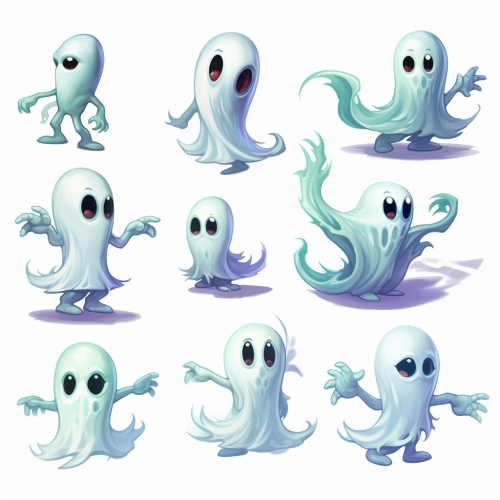 Ghost video game enemy in Rayman Legends art style