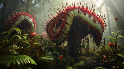 Giant Venus Flytrap with Long Tendrils