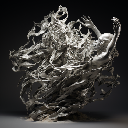 Unique 4K Plastic Silver Sculpture