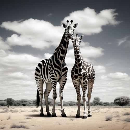 Giraffe and Zebra Together