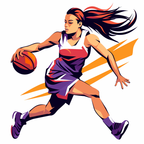 Logo of girl basketball player Logo of girl basketball player