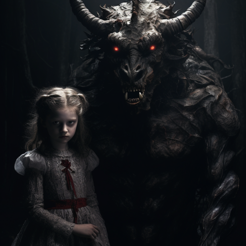 Half-human, half-demon girl