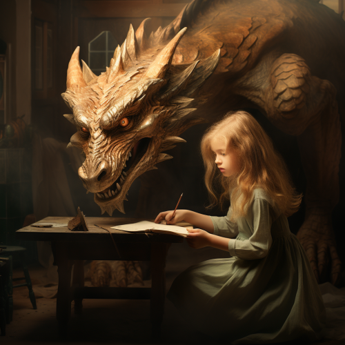 Girl transforming into a dragon
