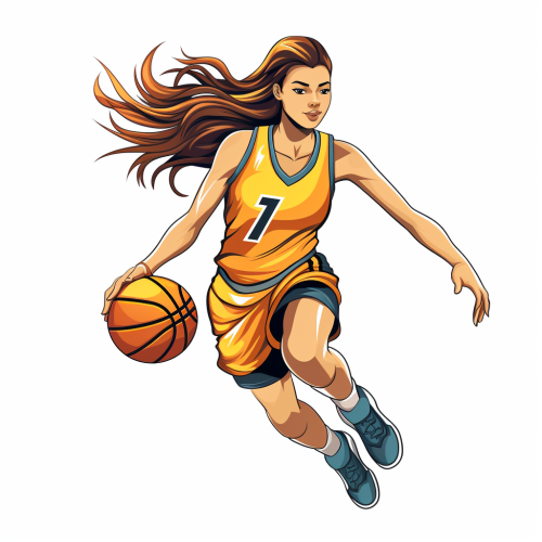 Young girl basketball player wearing number 11