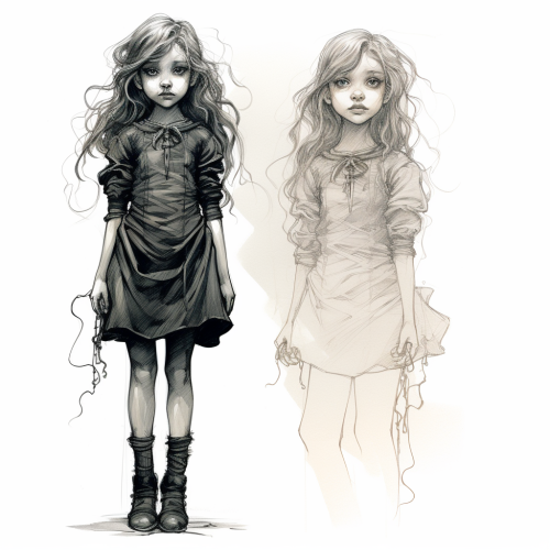 Illustration of a Girl in Chris Riddell Style