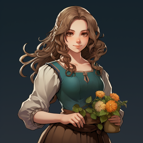 Girl with Long Light Brown Hair and Deep Green Eyes