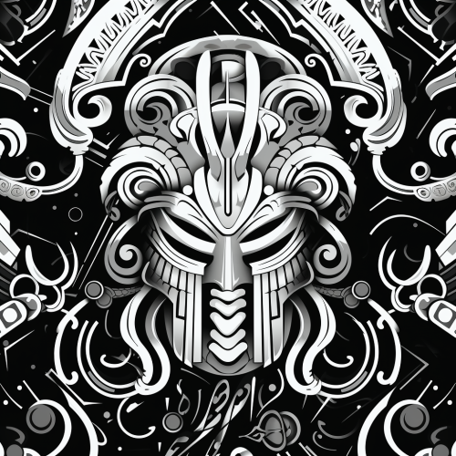 Gladiator pattern design in monochrome