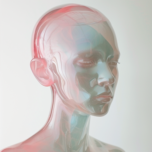 Transparent glass manikin on white background Transparent glass manikin on white background