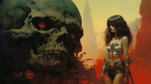Dark fantasy cover art by Frank Frazetta